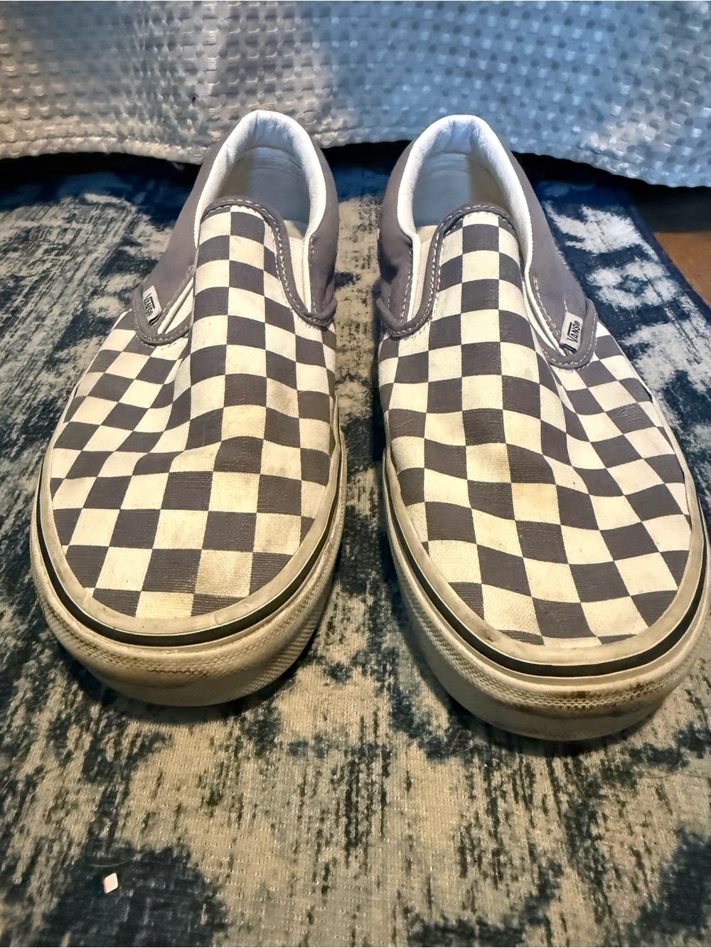Vans Kids Slip-On Checkerboard Sneakers - Black and White